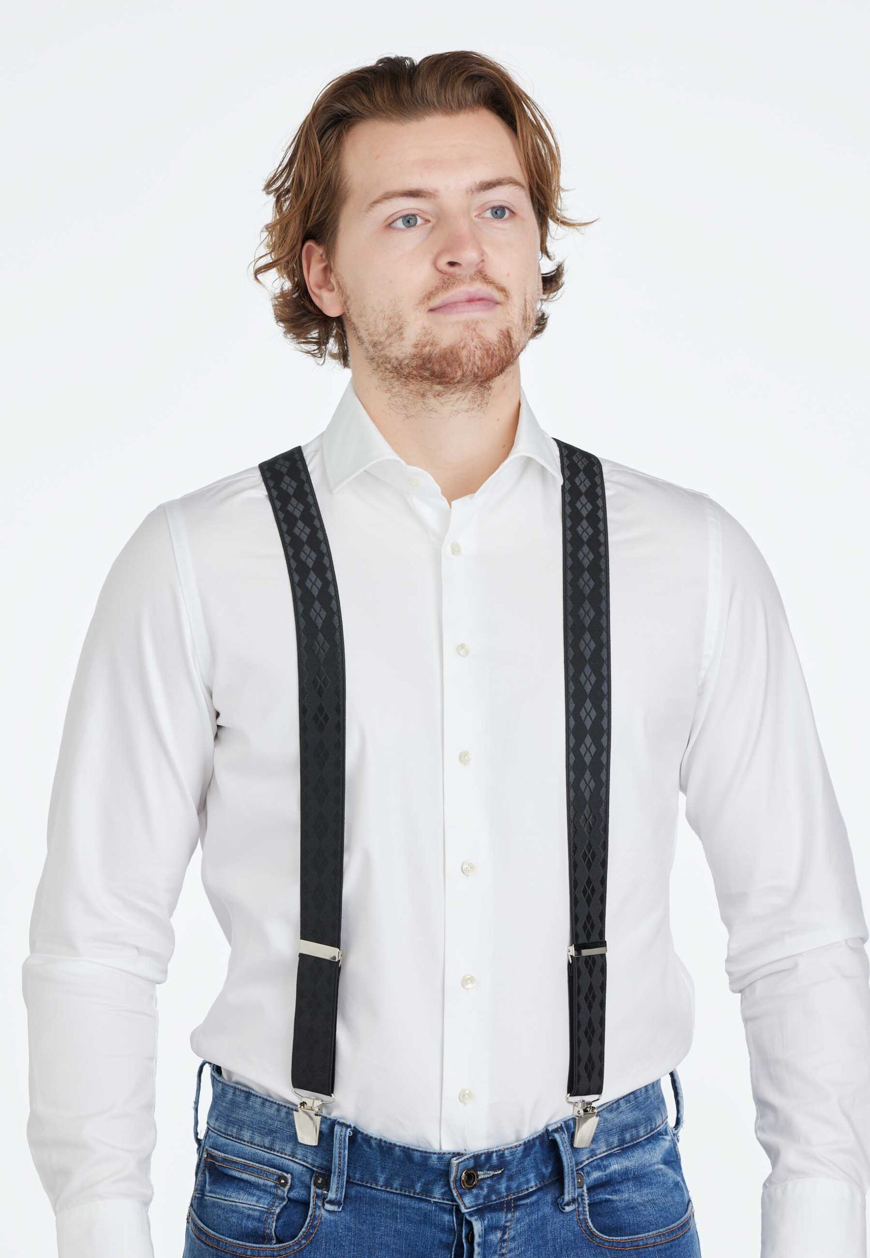 Mooie Square motief bretel zwart