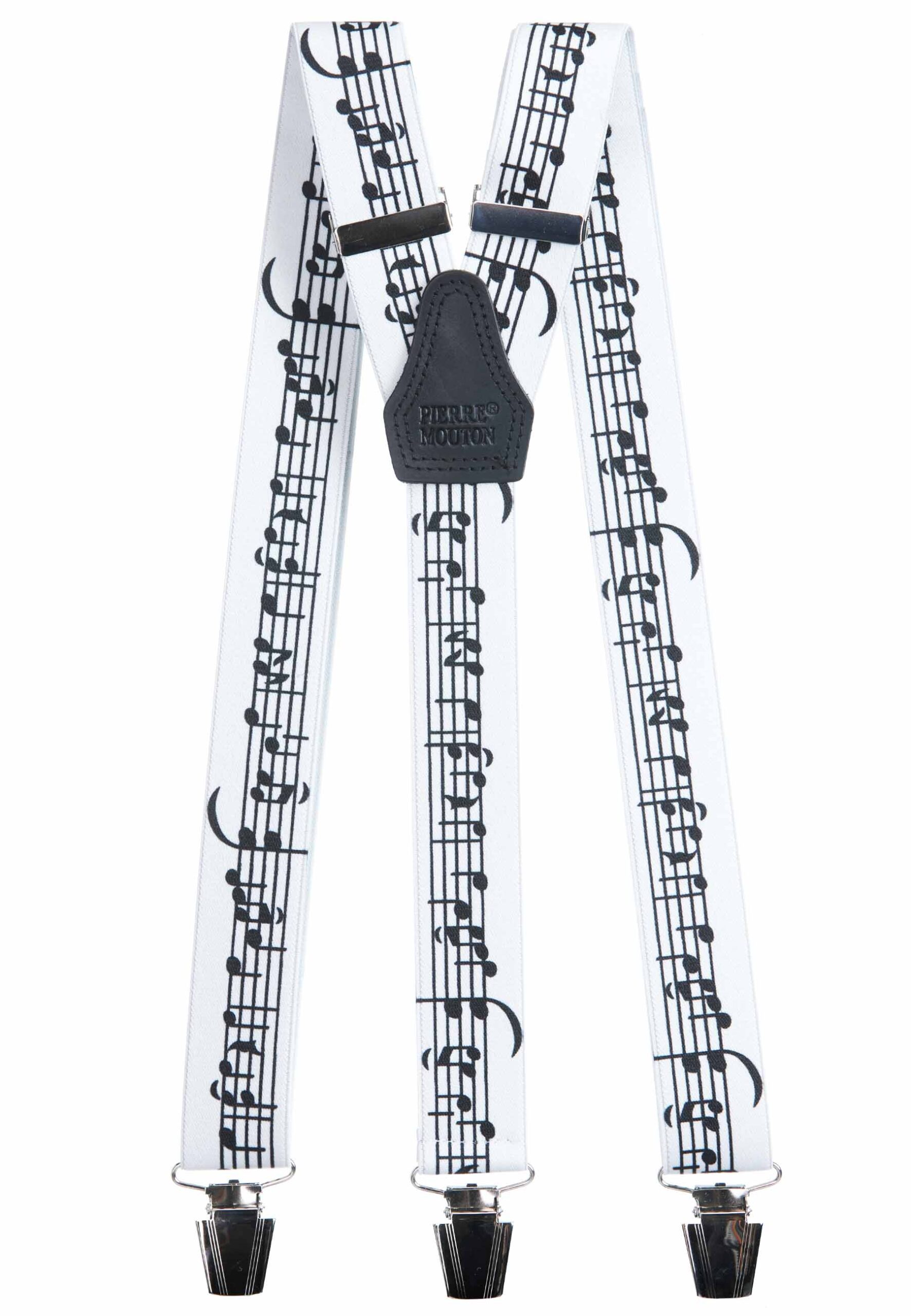 Mooie muziek bretel wit met zwarte notenbalk