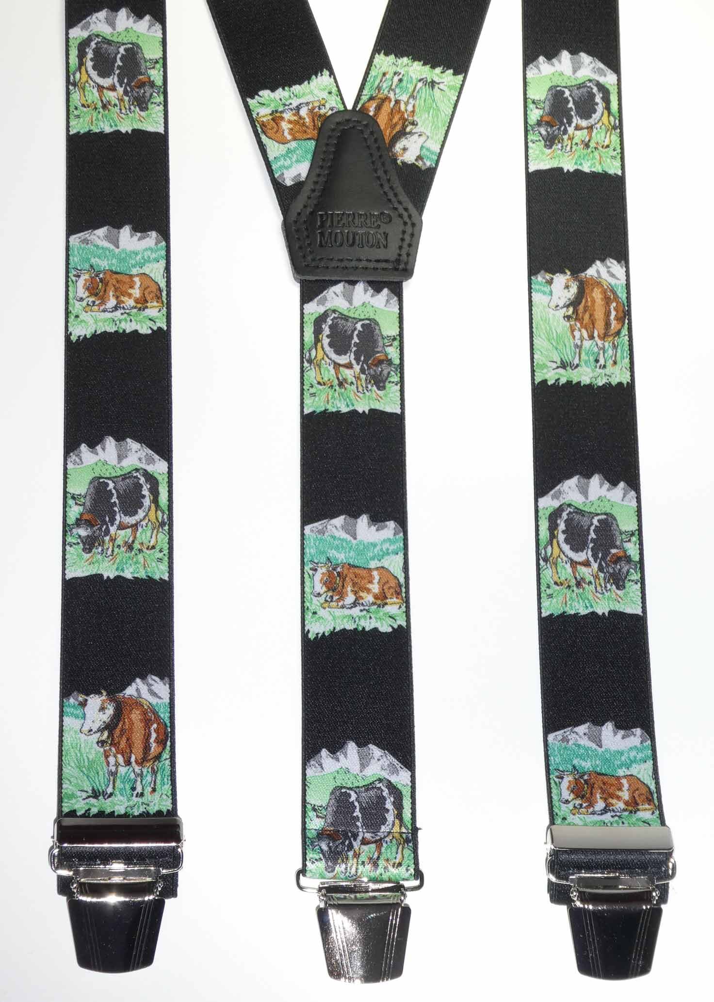 Koeien bretel zwart 3clips