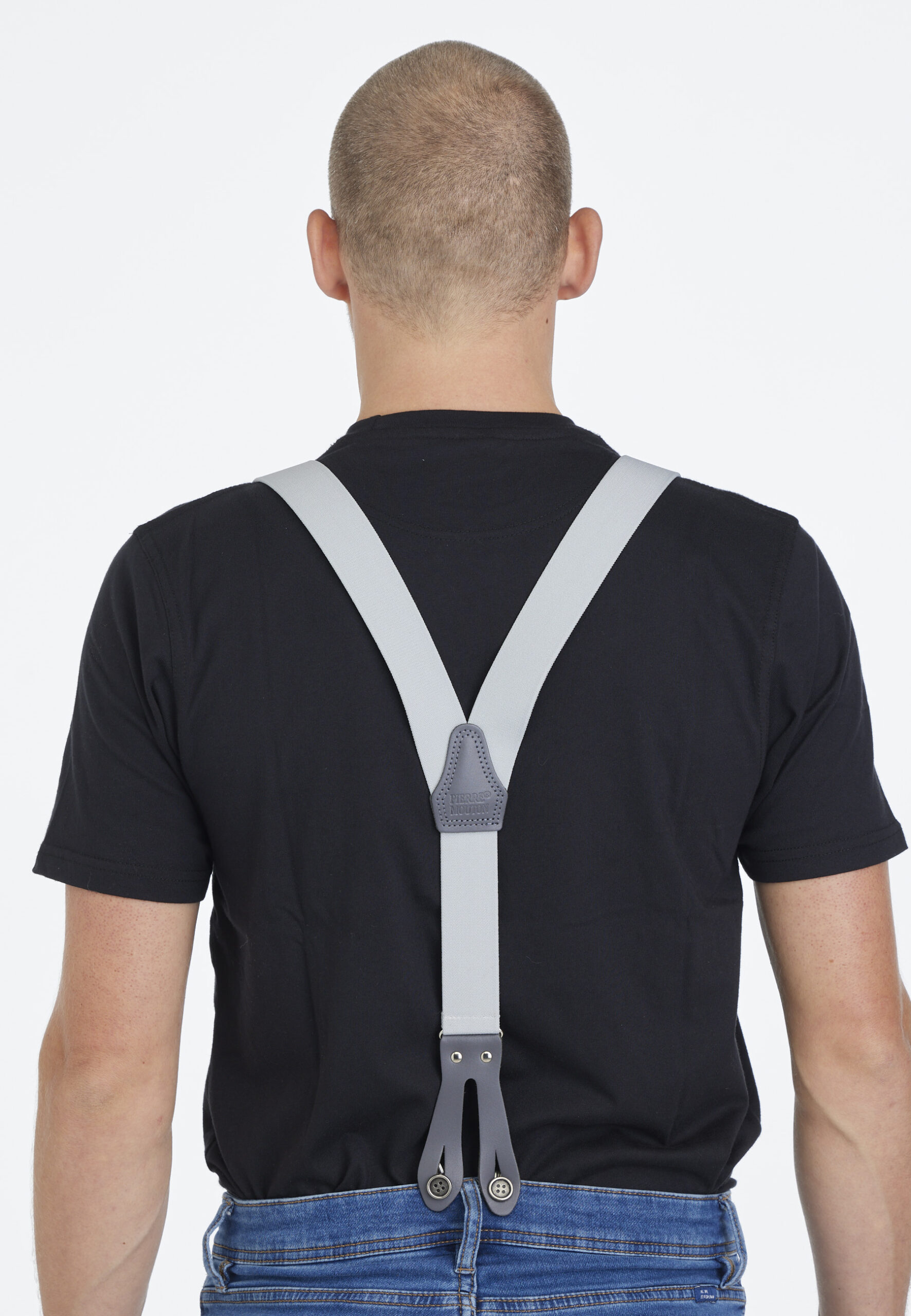 Sterk met leertjes Licht grijs