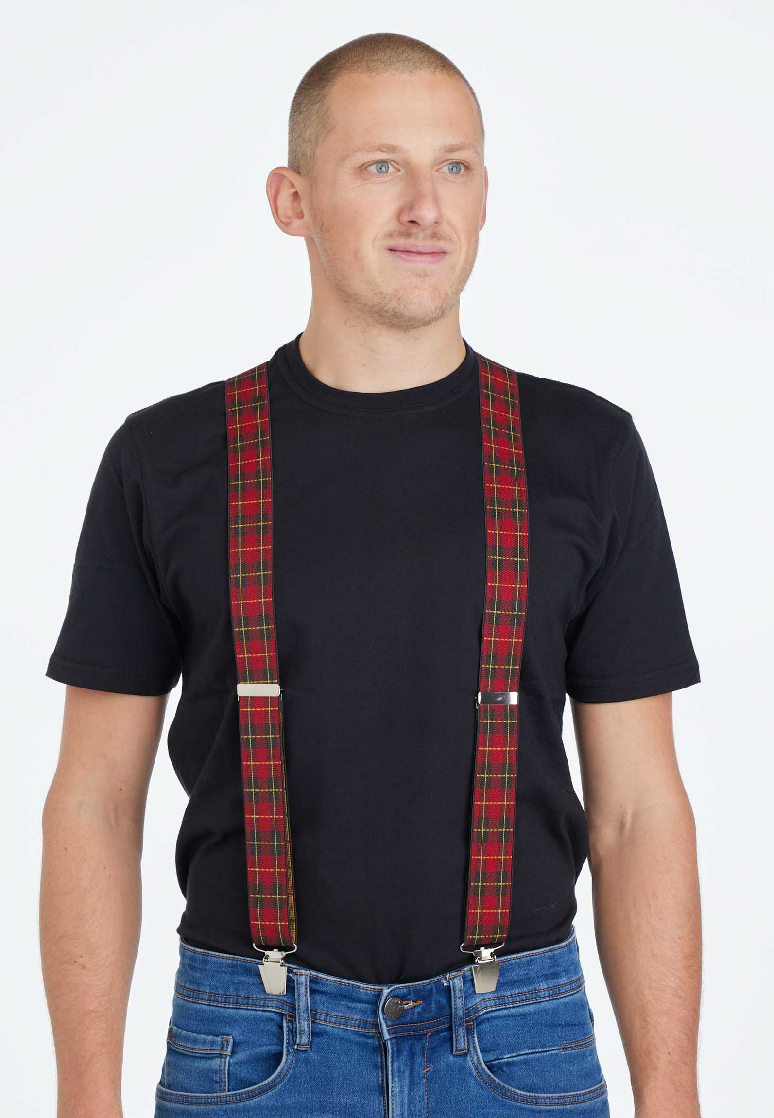 Bretel met Tartan motief rood