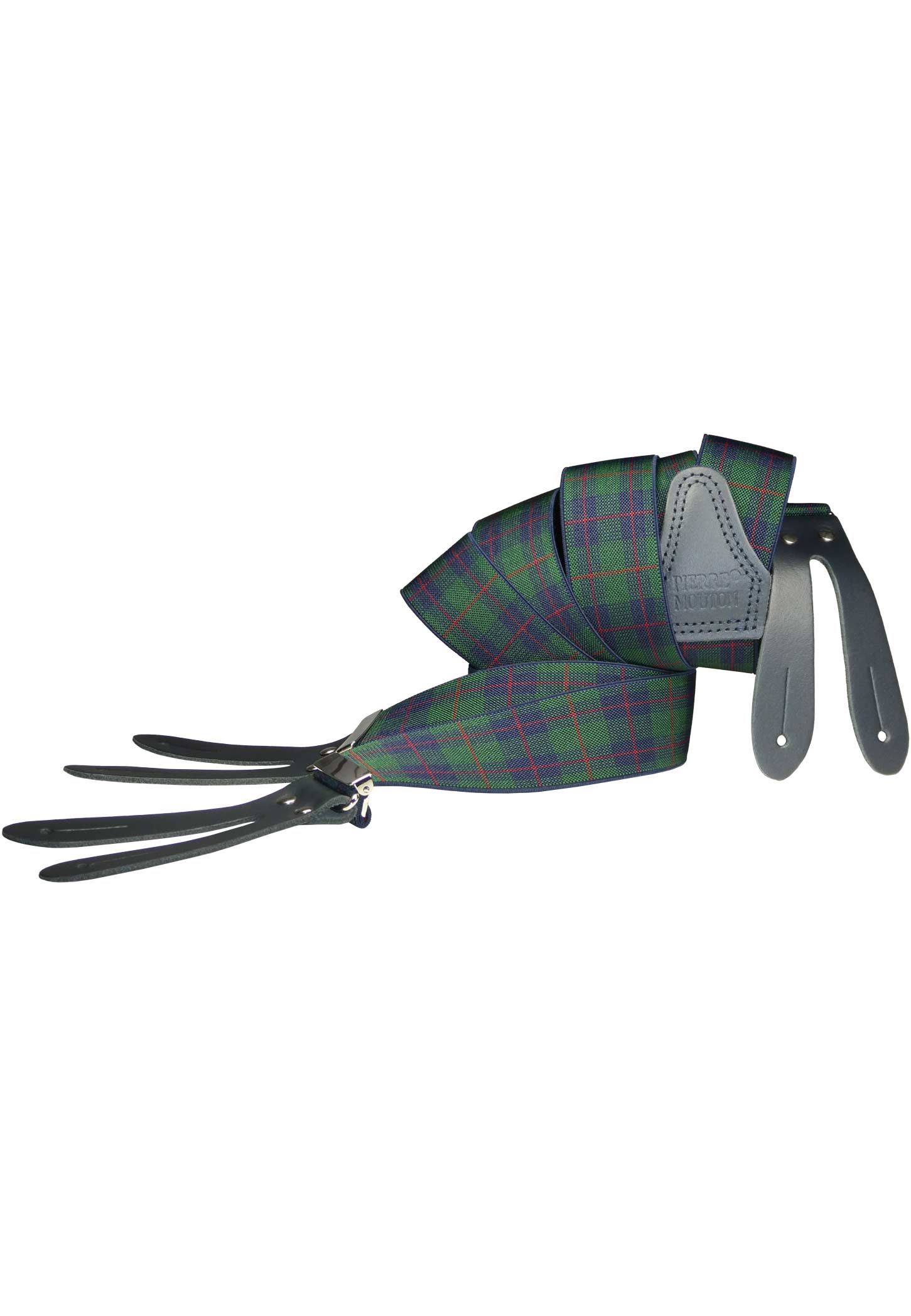 Tartan met leertjes Blauw groen