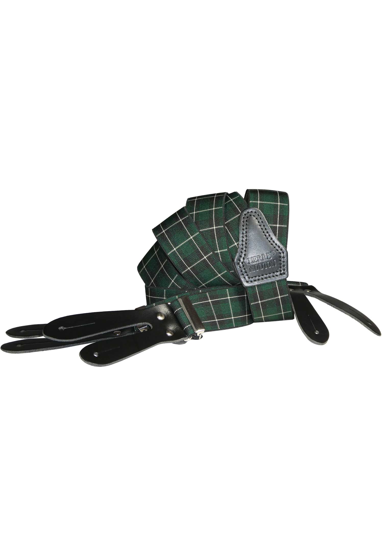 Tartan Donkergroen met leertjes