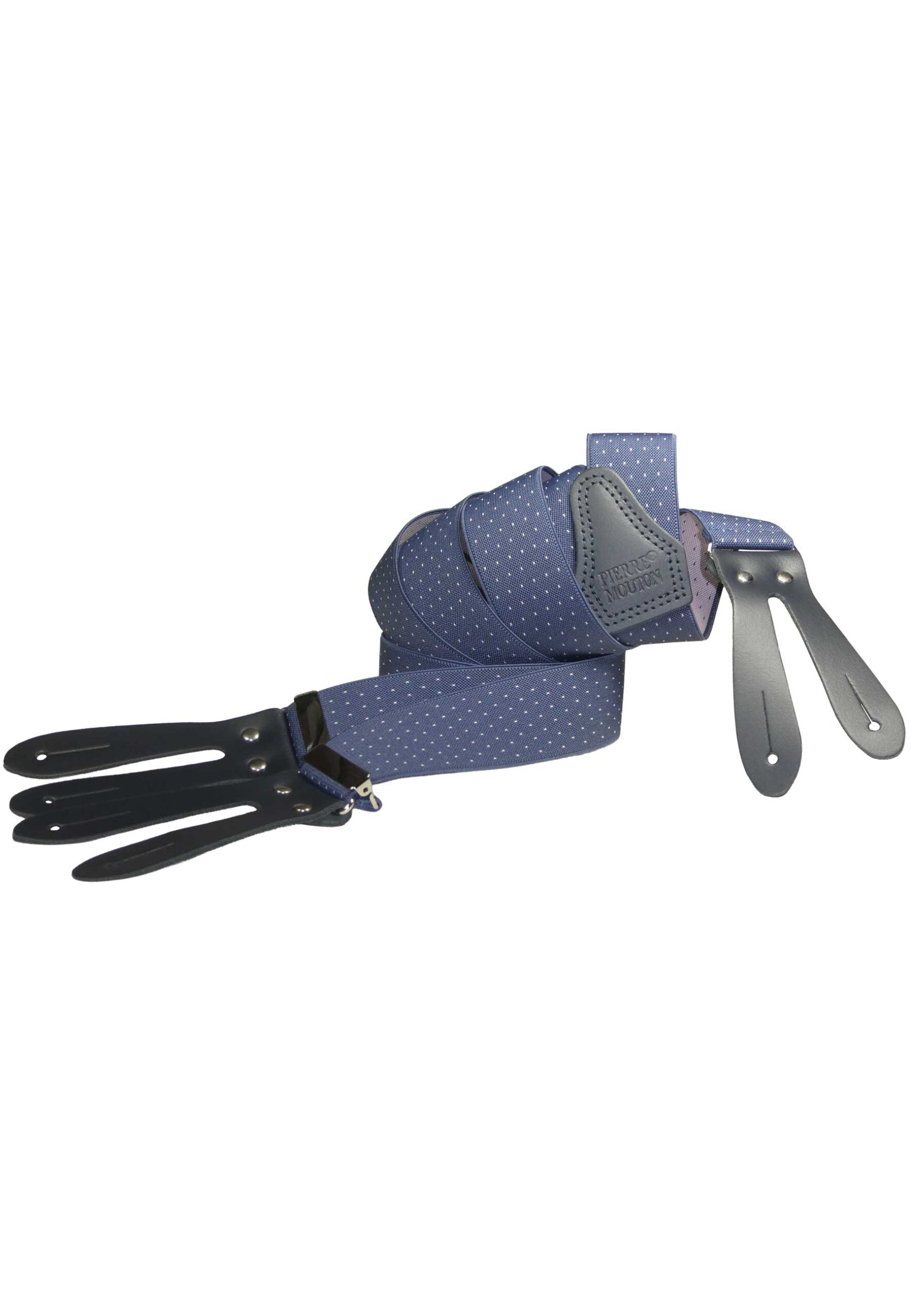 Blauw met roze met leertjes