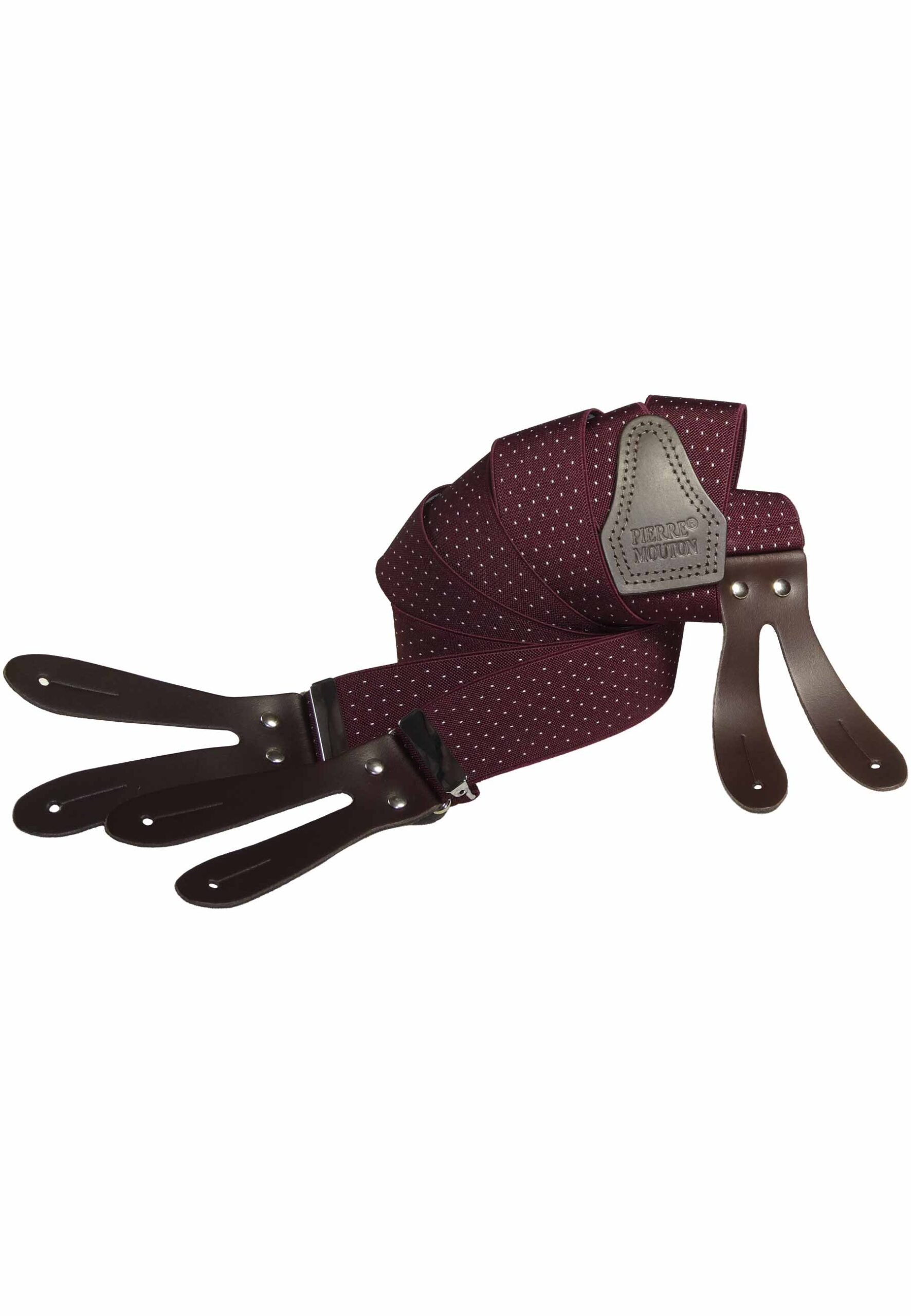 Pin point met leertjes Bordeaux