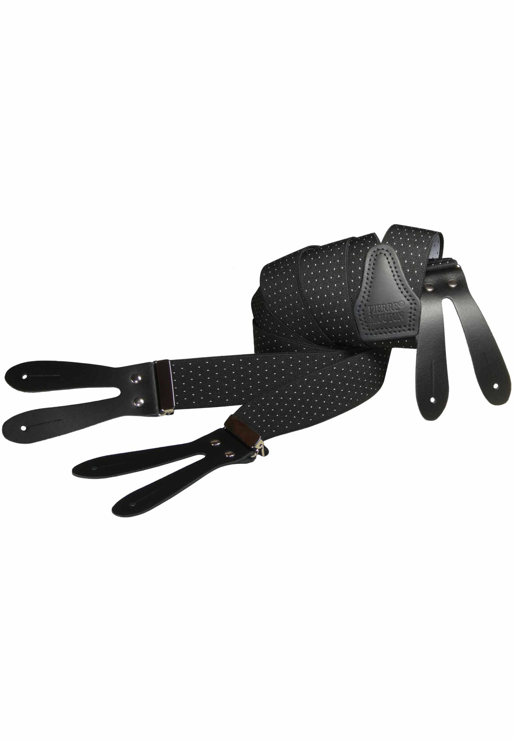 Pin point met leertjes Zwart