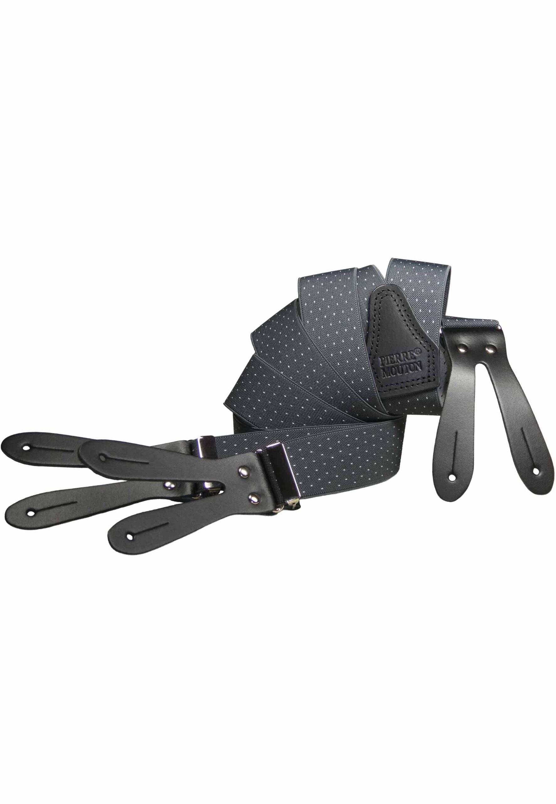 Pin point met leertjes grijs